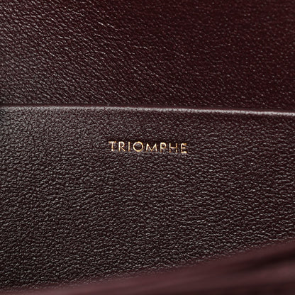 Celine Shiny Calfskin Medium Triomphe Burgundy 6 of 11