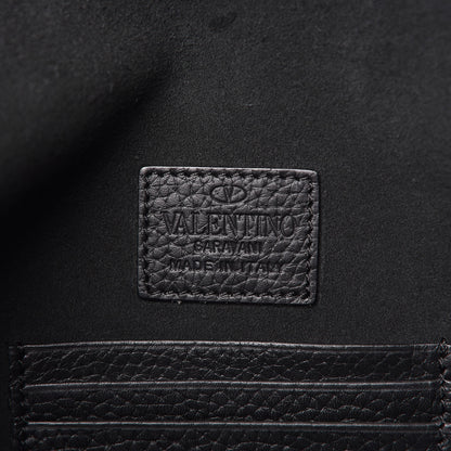 Valentino Garavani Pebbled Calfskin Large Rockstud Envelope Clutch Black 7 of 11