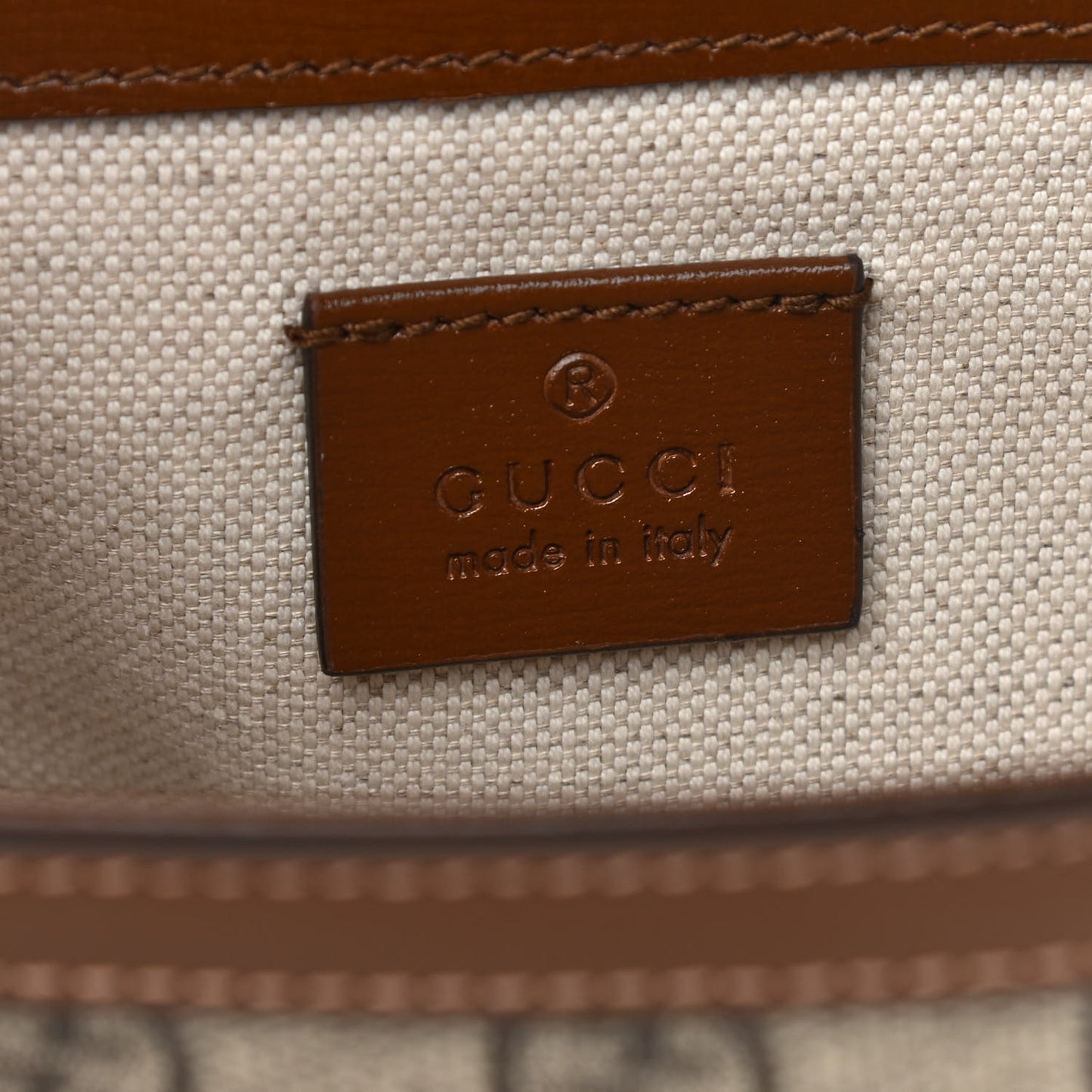 GG Supreme Monogram Web Mini Horsebit 1955 Shoulder Bag Beige Brown Sugar