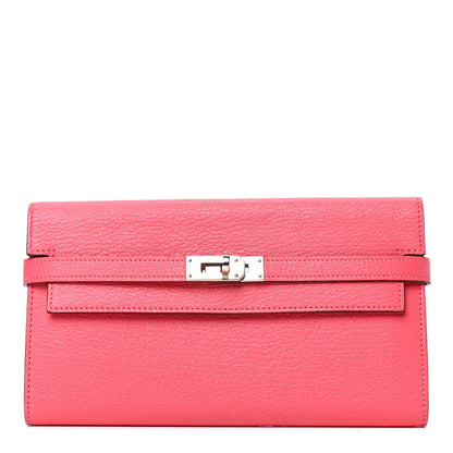 Hermes Chevre Mysore Kelly Longue Wallet Rose Lipstick 1 of 4