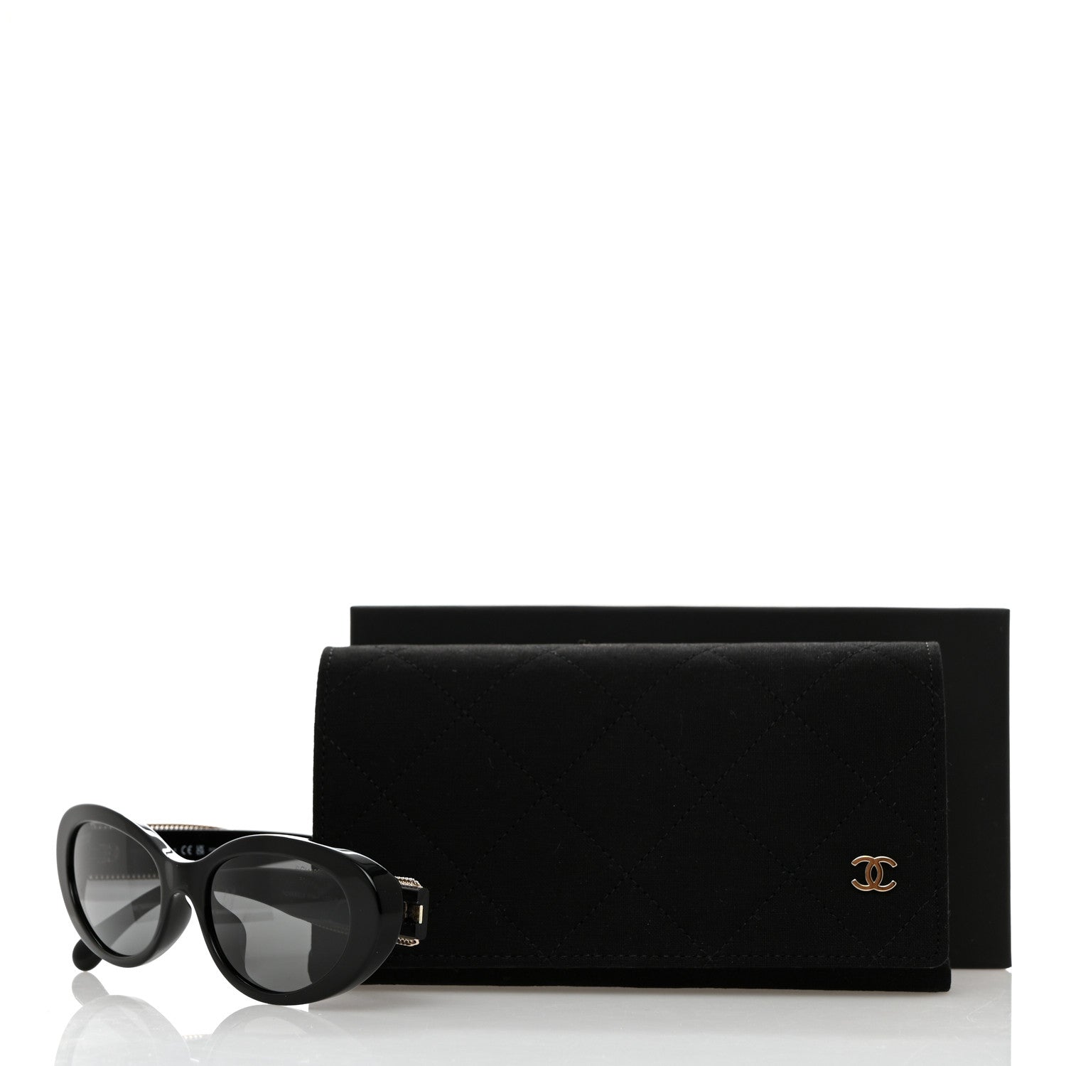 Chanel Acetate Oval Sunglasses 5515-A Black 9 of 9