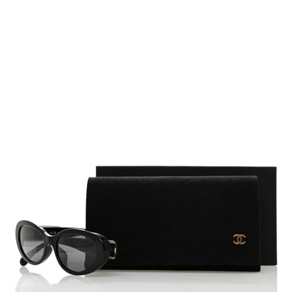 Chanel Acetate Oval Sunglasses 5515-A Black 9 of 9