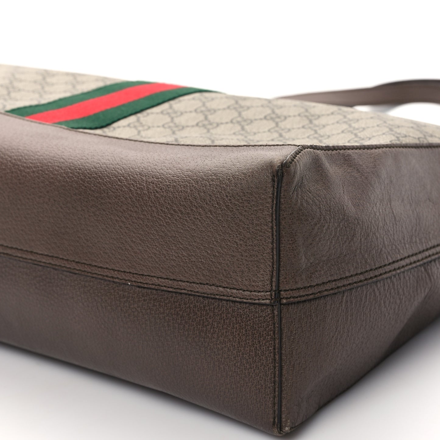 GG Supreme Monogram Web Ophidia Tote Brown