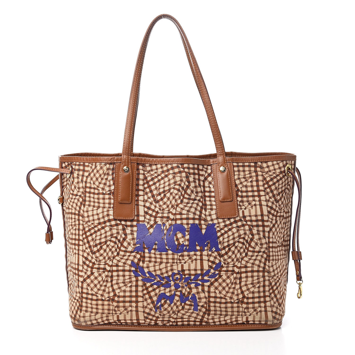 MCM Visetos Medium Liz Reversible Shopper Tote Cognac 2 of 14
