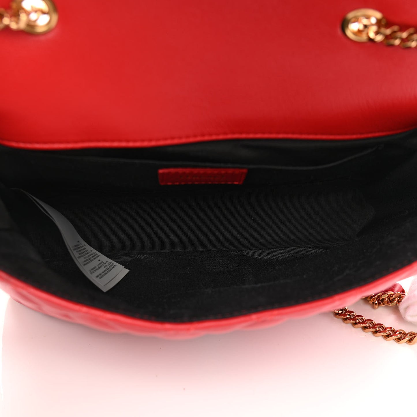 Nappa Quilted Medusa Chain Crossbody Red