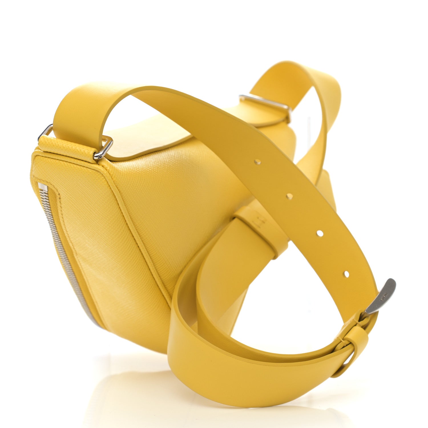 Prada Saffiano Triangle Shoulder Belt Bag Sunny Yellow 2 of 7