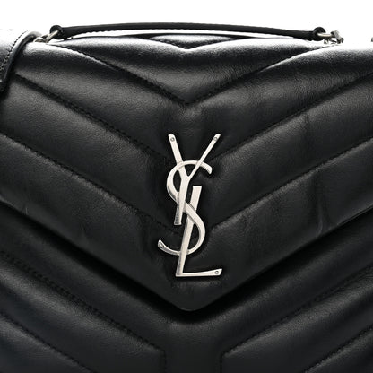 Saint Laurent Calfskin Y Quilted Monogram Small Loulou Chain Satchel Black 8 of 11