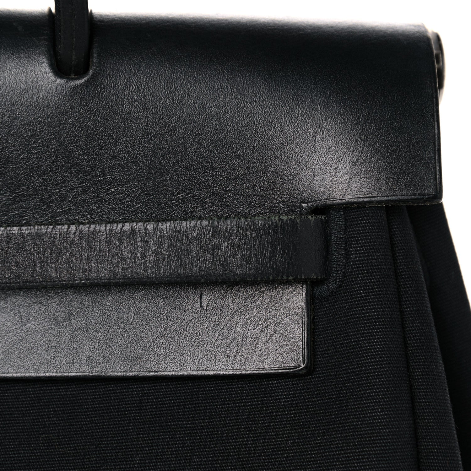 Hermes Toile Vache Calfskin Herbag 30 PM Backpack Black 23 of 28