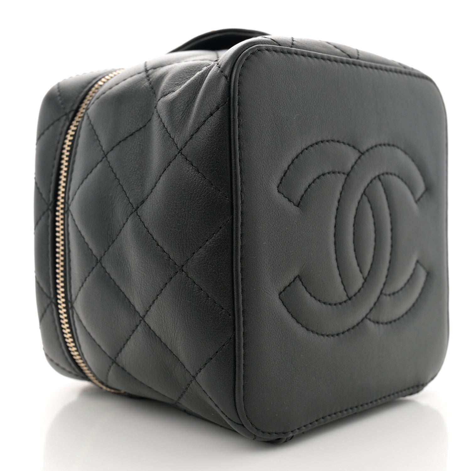 Chanel Calfskin Quilted Small Vanity Case With Chain Black 10 of 11