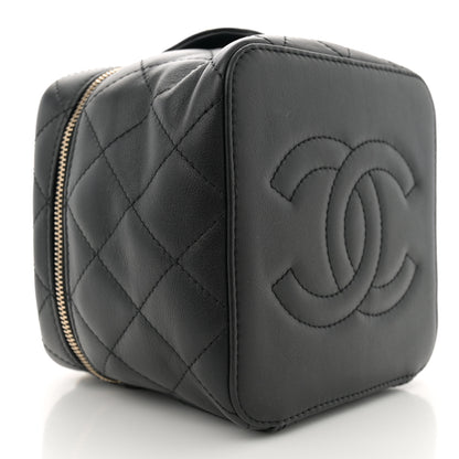 Chanel Calfskin Quilted Small Vanity Case With Chain Black 10 of 11
