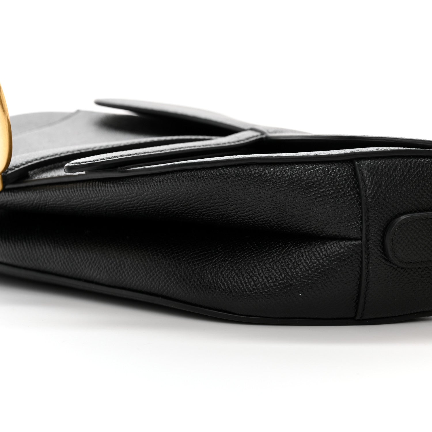 Christian Dior Grained Calfskin Saddle Bag Black 10 of 11