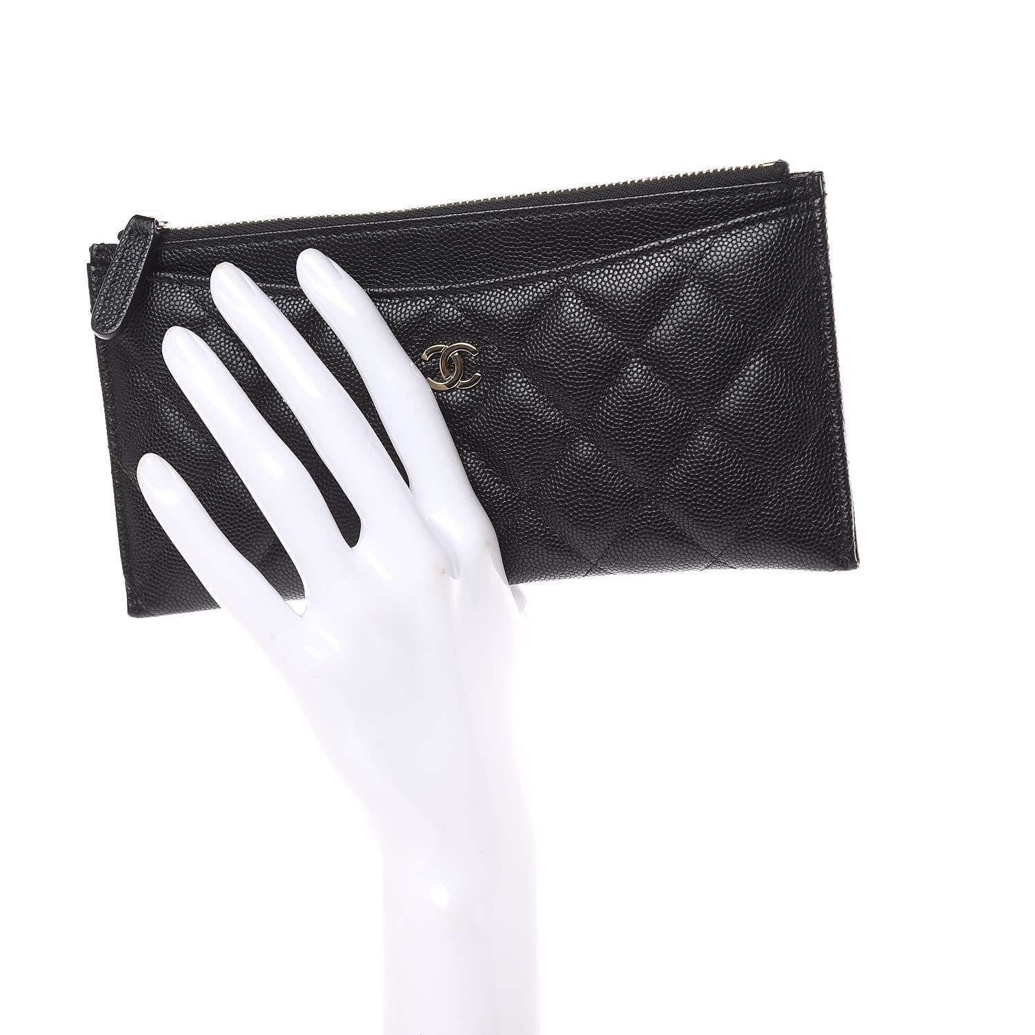 Chanel Caviar Quilted Classic Zip Pouch Black 2 of 9