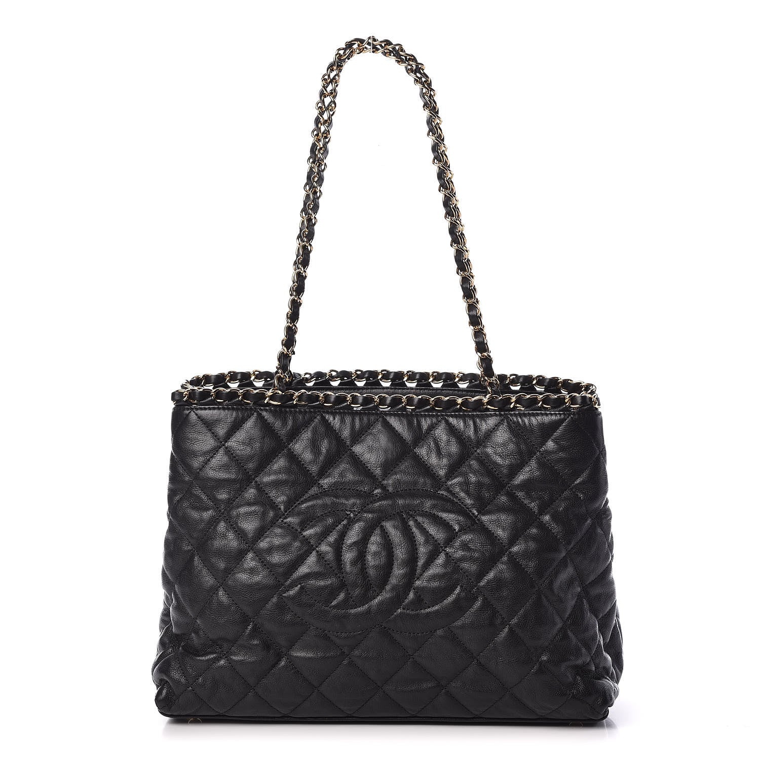 Chanel Calfskin Quilted Small Chain Me Tote Black 1 of 12