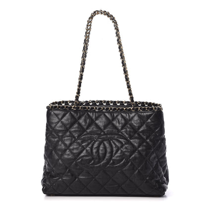 Chanel Calfskin Quilted Small Chain Me Tote Black 1 of 12