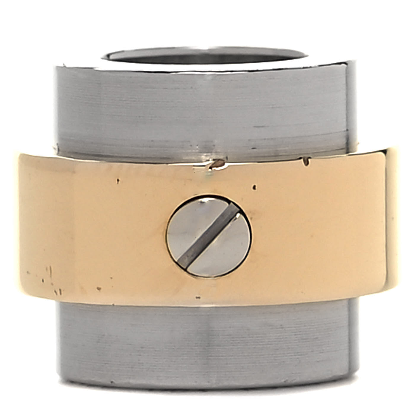 Cartier 18K Yellow Gold Stainless Steel Santos Barrel Pendant 3 of 4