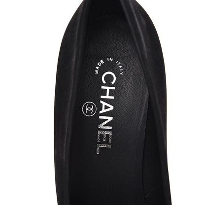 Chanel Patent Suede Calfskin Pearl Cap Toe Pumps 41 Black 6 of 9