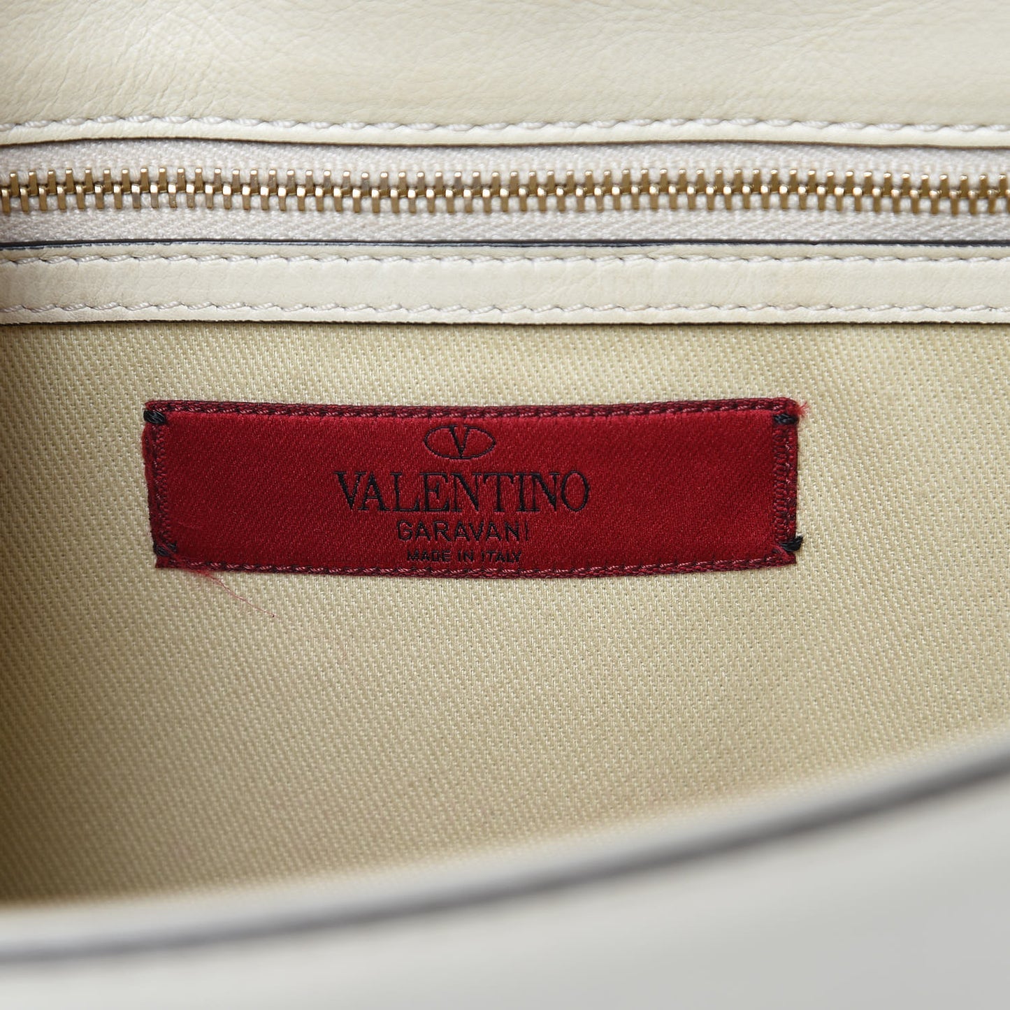 Vitello Bi-Color Large Glam Lock Rockstud Flap Fuxia Fluo Ivory