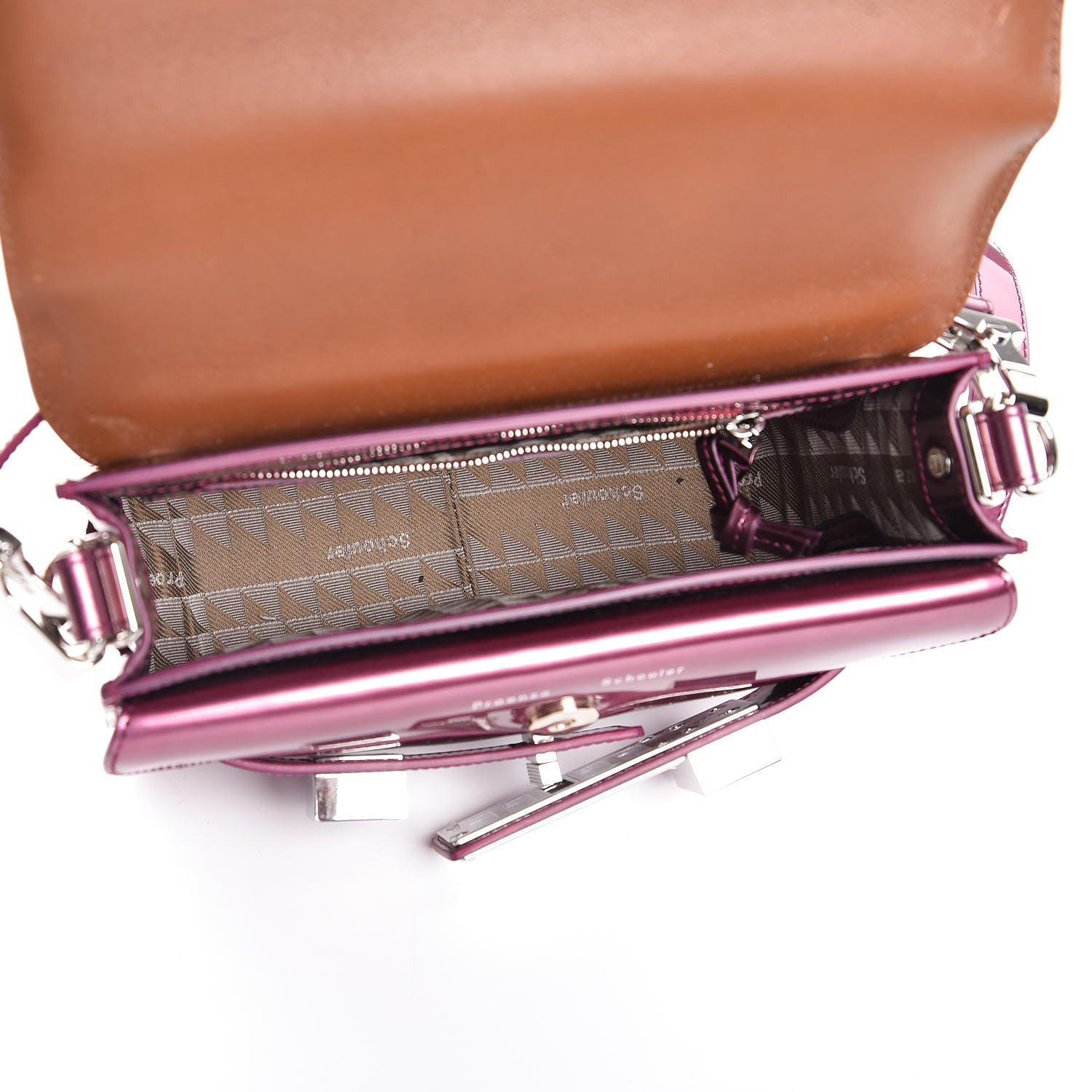 Proenza Schouler Patent Mini PS11 Classic Shoulder Bag Bordeaux Pink 5 of 7