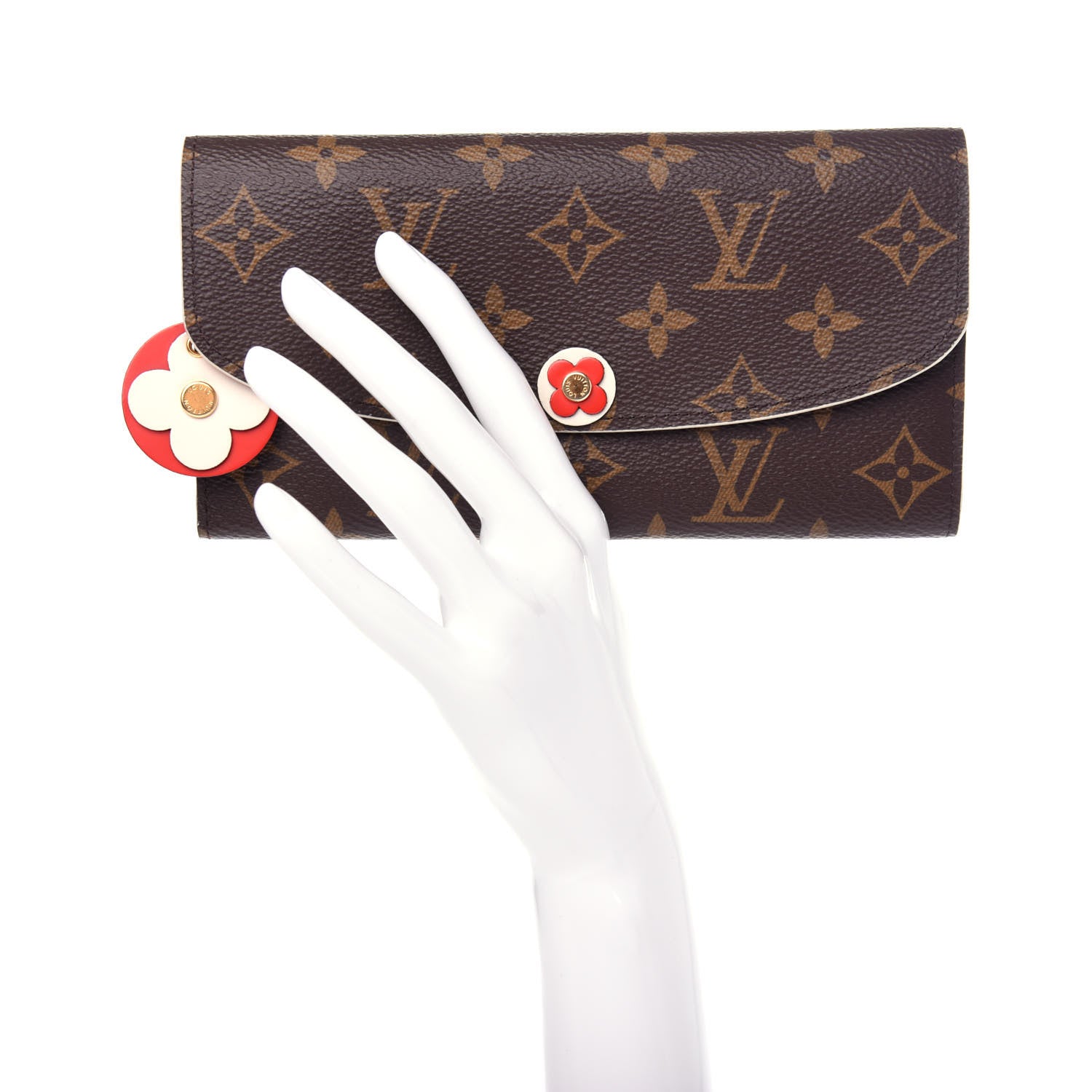 Louis Vuitton Monogram Bloom Flower Emilie Wallet Coquelicot 2 of 7