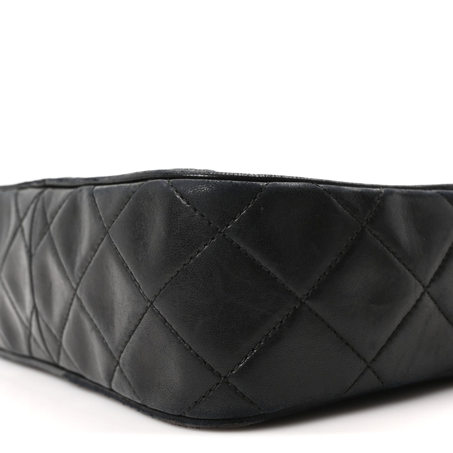 Lambskin Quilted Tassel Camera Case Black