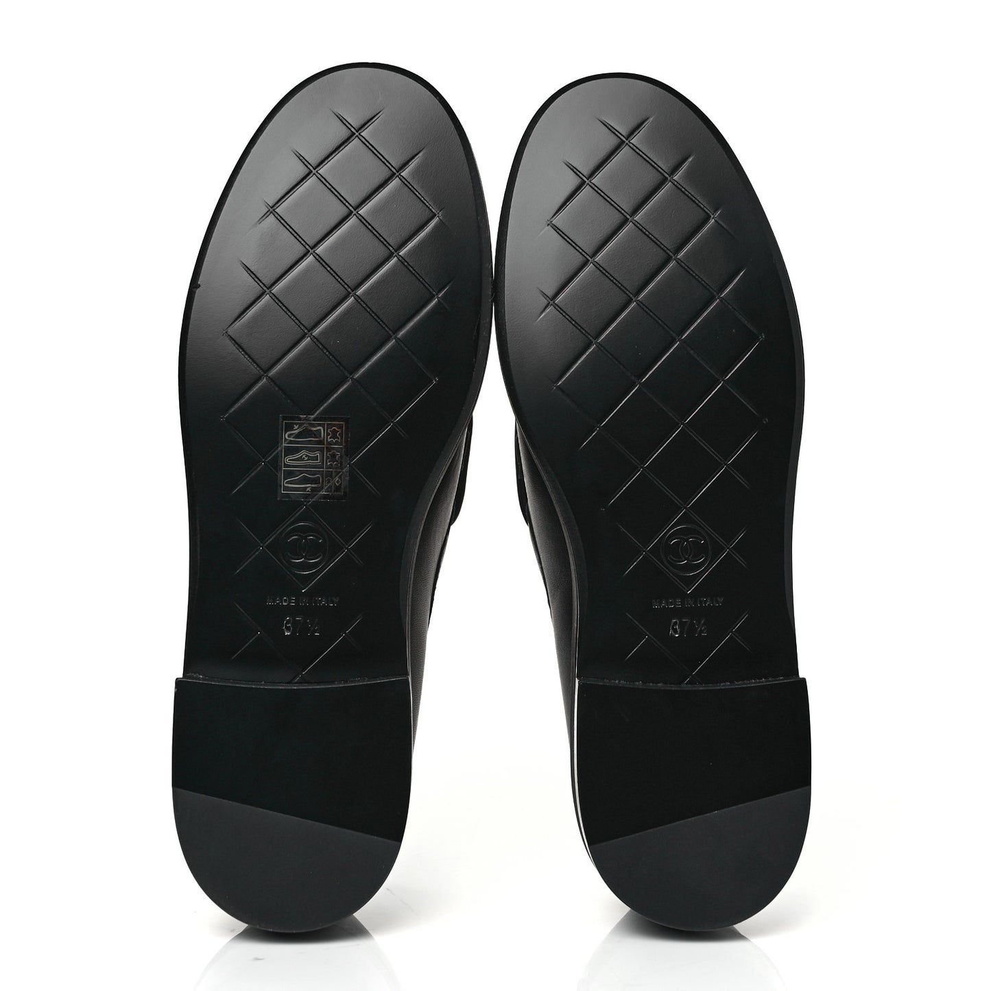 Lambskin Quilted CC Turnlock Loafers 37.5 Black