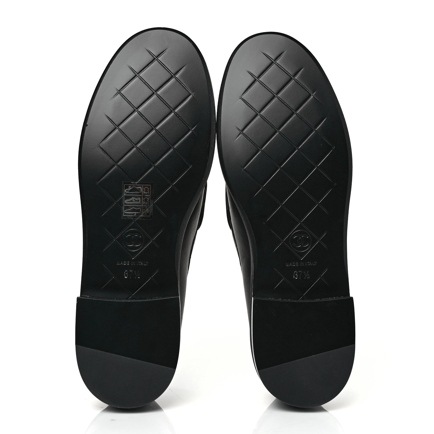 Chanel Lambskin Quilted CC Turnlock Loafers 37.5 Black 5 of 9