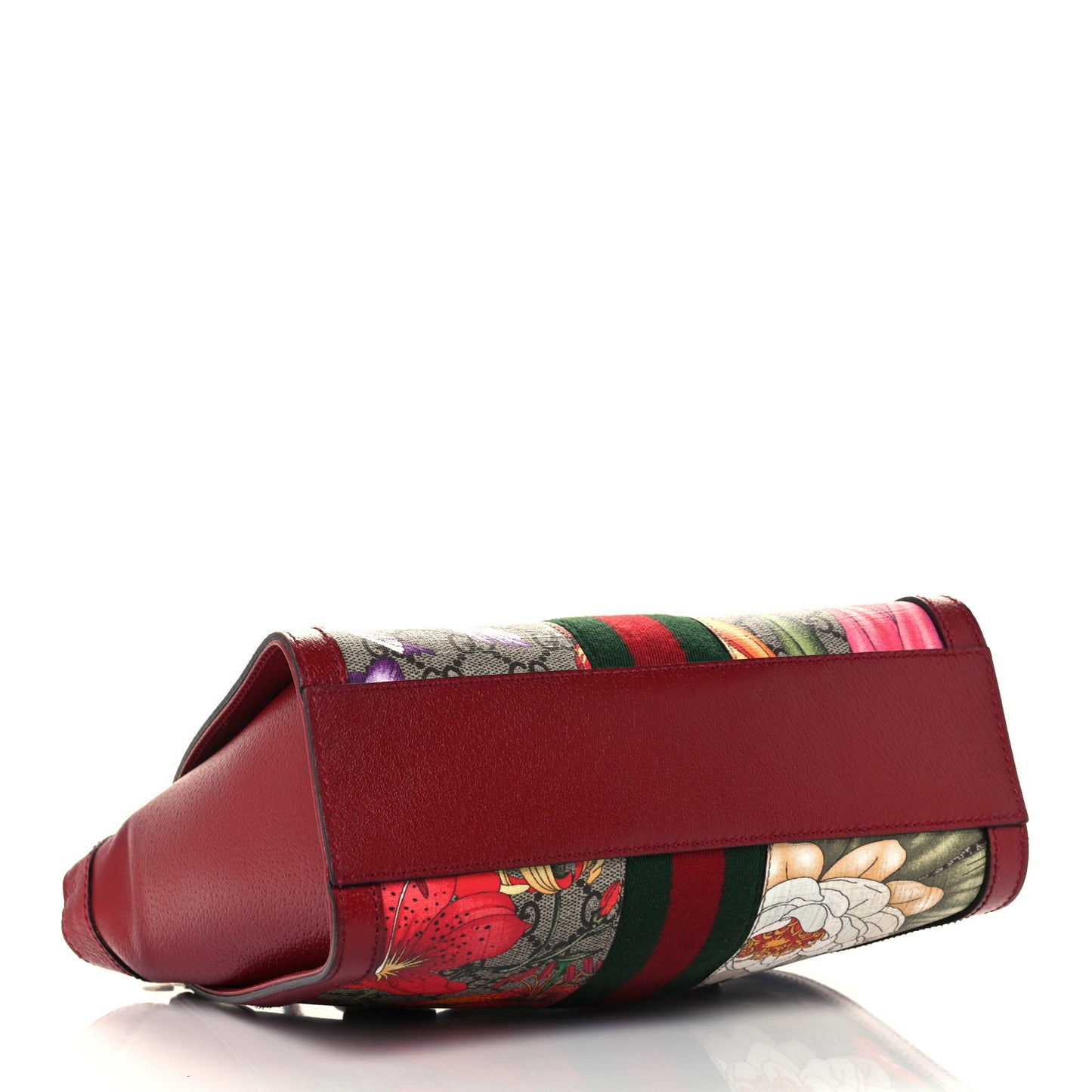 GG Supreme Monogram Flora Web Small Ophidia Tote Bag Red