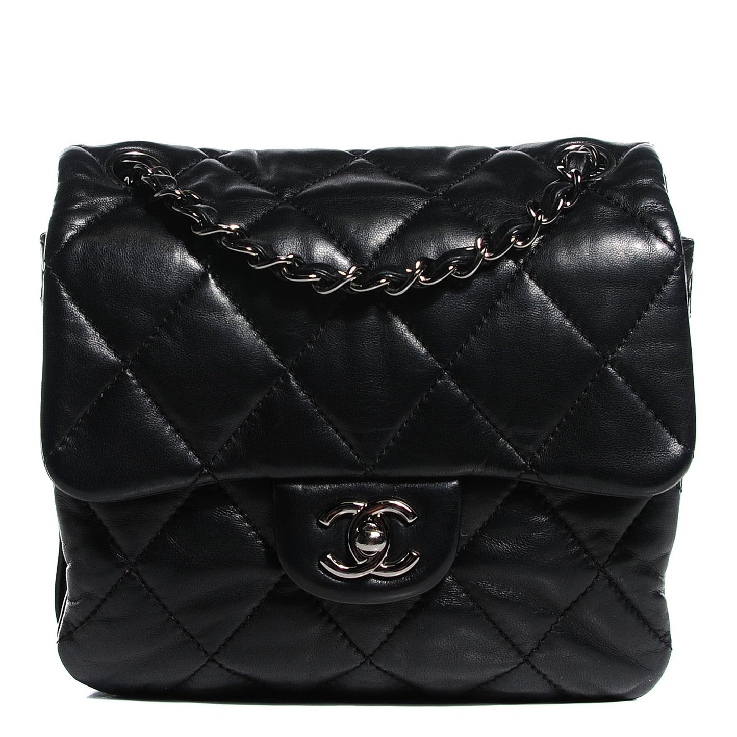 Lambskin Quilted Mini Chanel 3 Flap Black