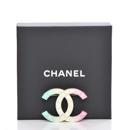 Chanel Metal Studded CC Rainbow Brooch Multicolor 9 of 9