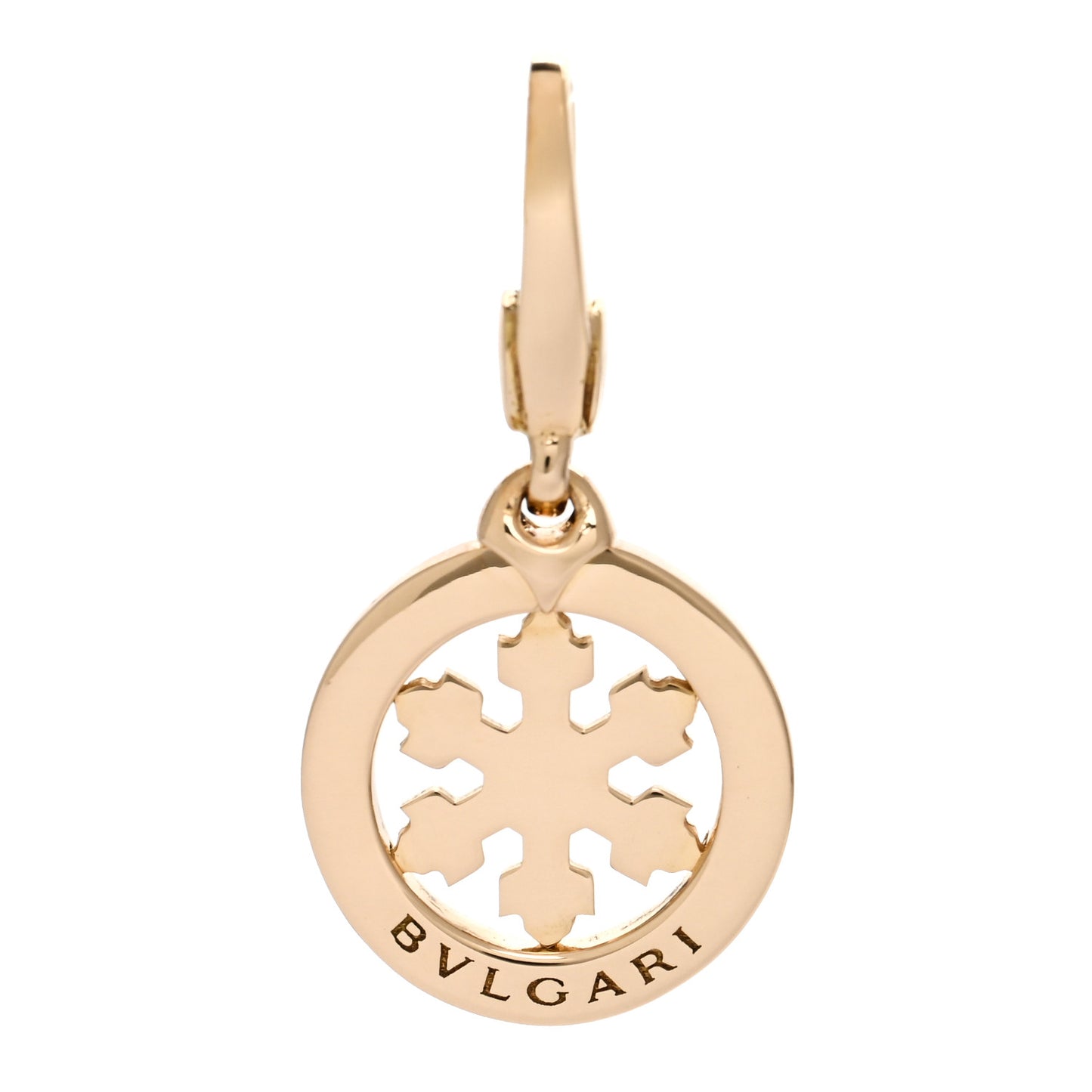 18K Yellow Gold Tondo Snowflake Charm