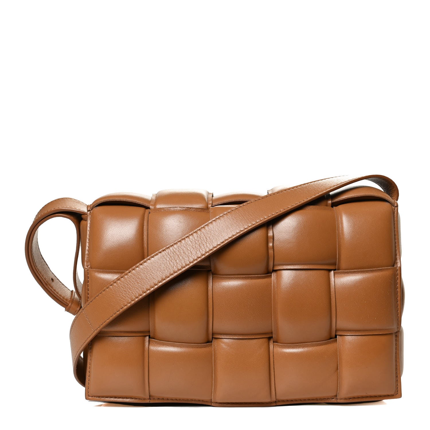 Bottega Veneta Nappa Maxi Intreccio Padded Cassette Crossbody Bag Caramel 1 of 12