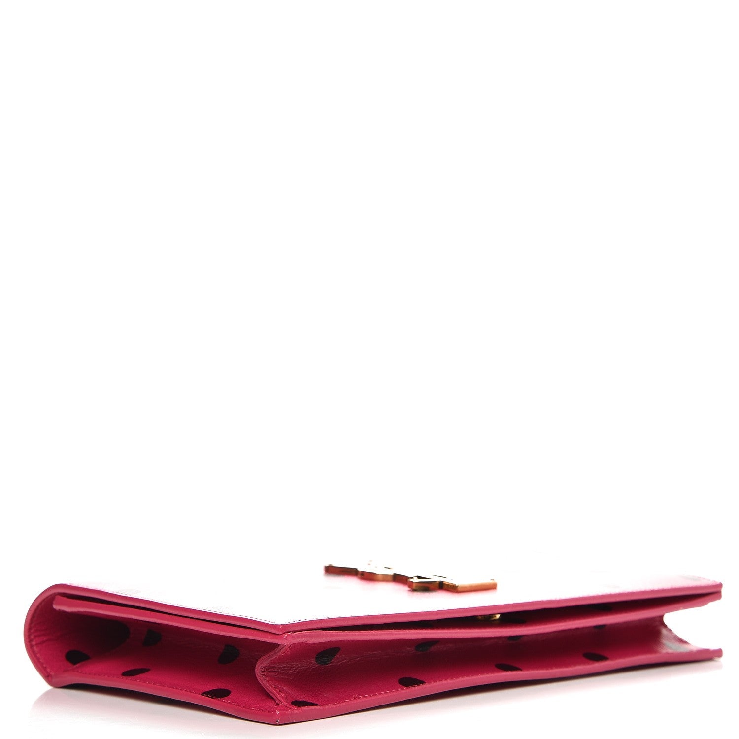 Saint Laurent Calfskin Polka Dots Classic Monogram Clutch Pink 4 of 7