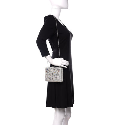 Judith Leiber Crystal Embellished Slim Slide Minaudiere Clutch Silver 2 of 12