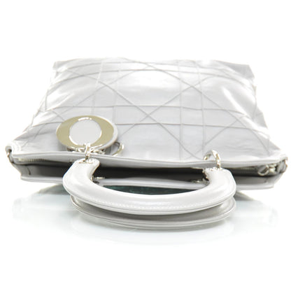 Christian Dior Lambskin Cannage Medium Granville Tote Grey 6 of 10