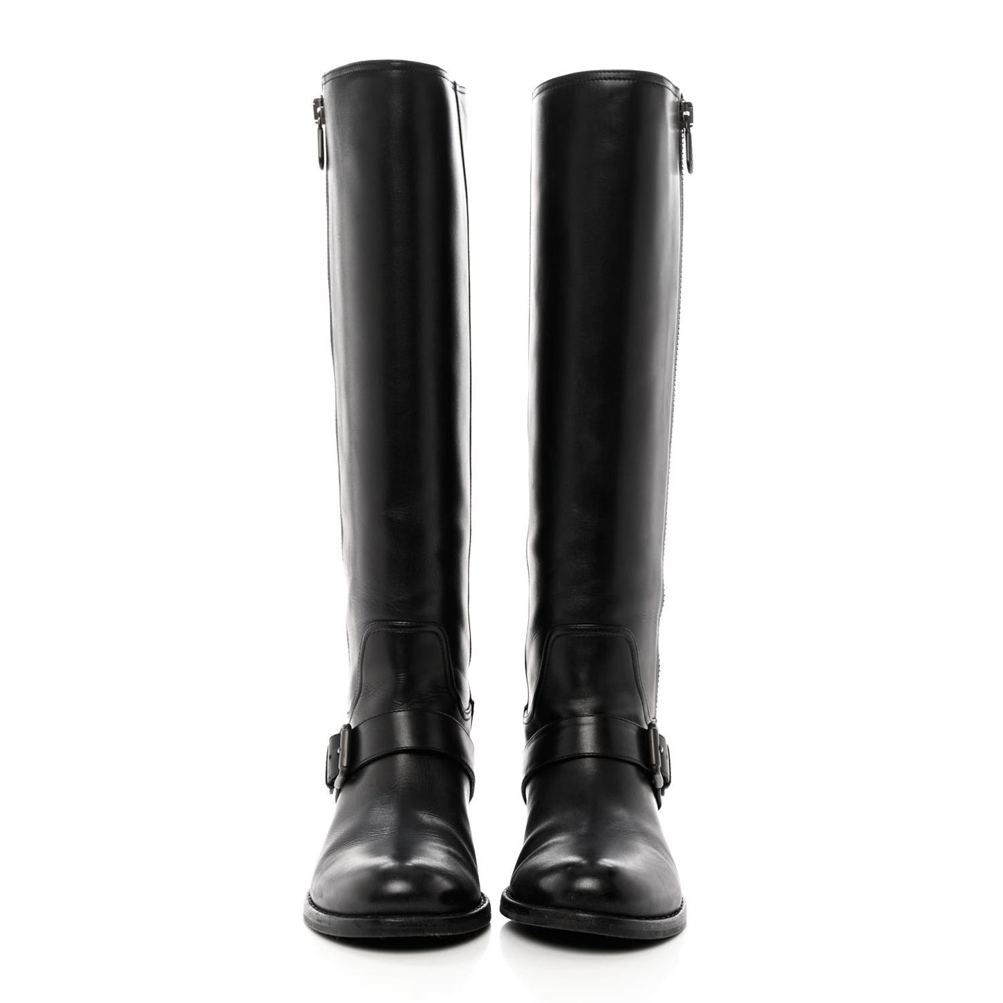 Calfskin High Zip Boots 38 Black