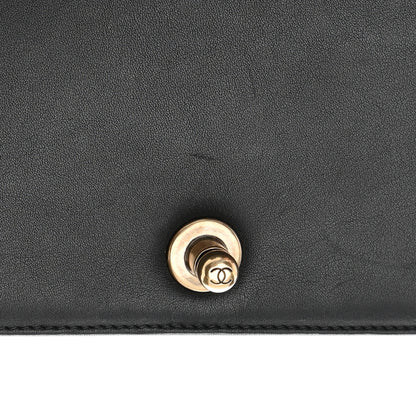 Chanel Metallic Calfskin Pleated Small Boy In Rome Flap Black Gold 14 of 16