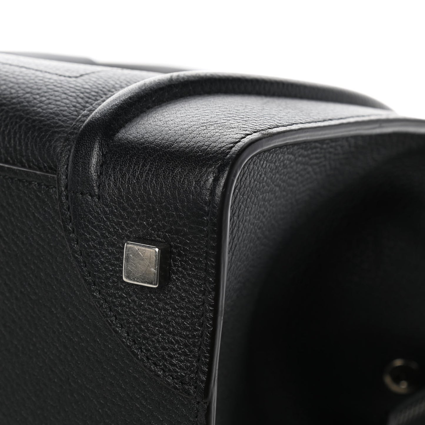 Drummed Calfskin Mini Luggage Black