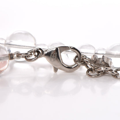Chanel Translucent Resin Crystal CC Long Chain Necklace Silver 4 of 4