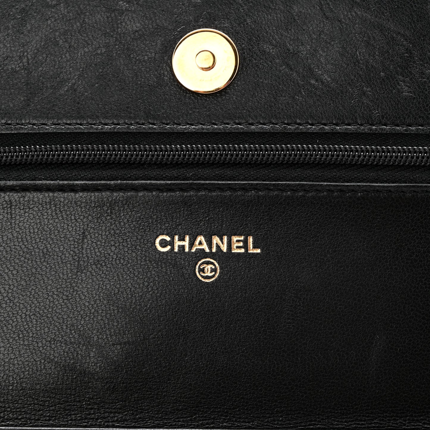 Lambskin Quilted Wallet On Chain WOC Black