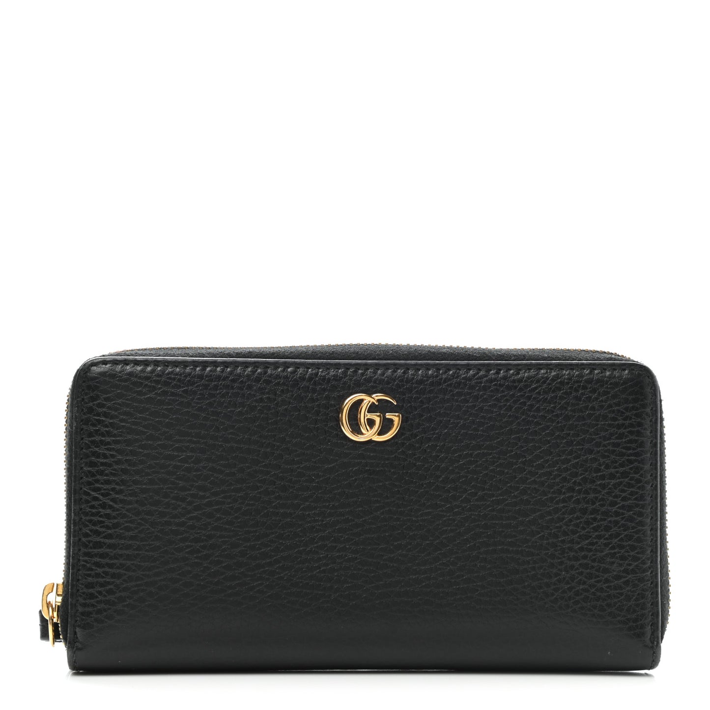 Dollar Calfskin GG Marmont Zip Around Wallet Black