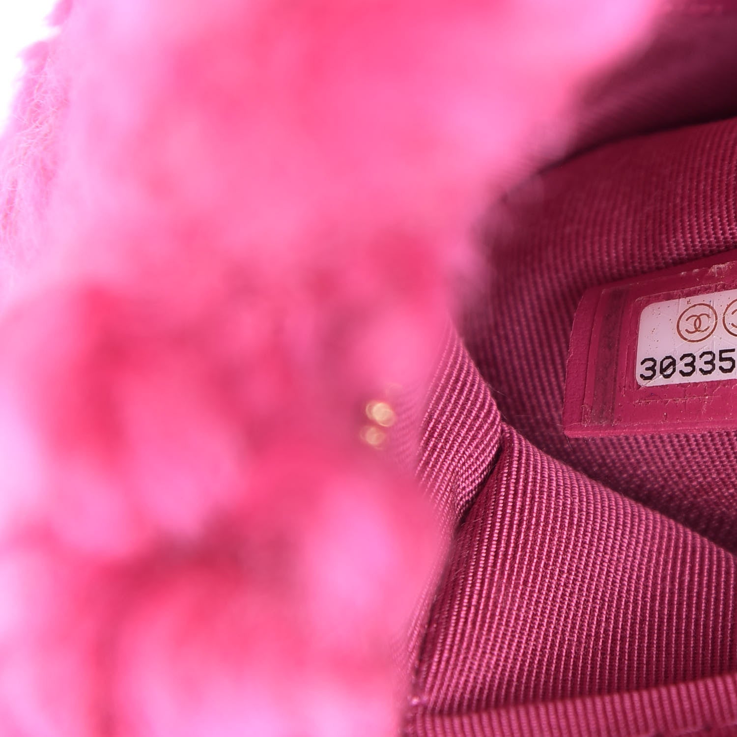 Chanel Shearling Sheepskin Large 19 Cosmetic Case Pink 7 of 10