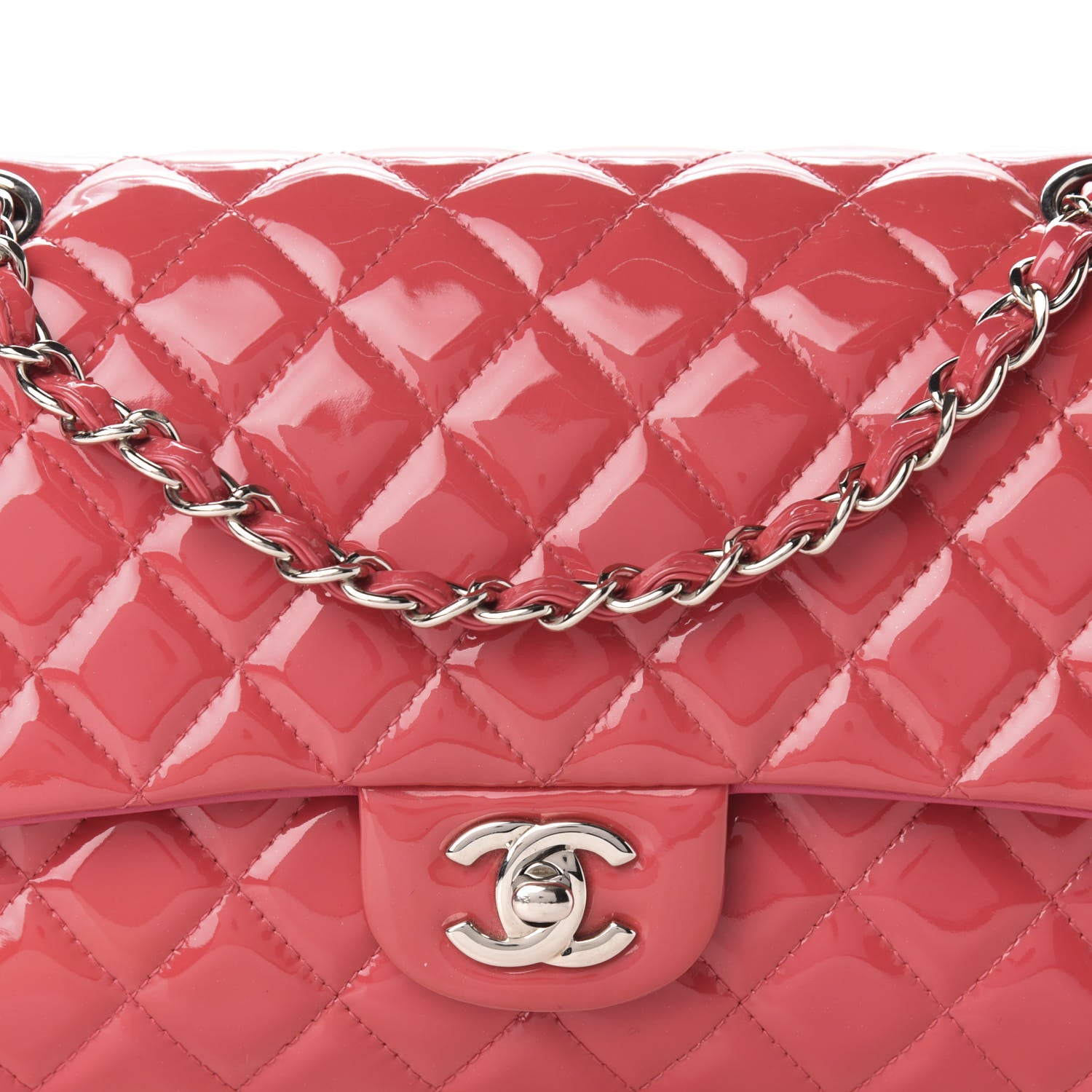 Chanel Patent Quilted Medium Double Flap Fuchsia 13 of 13