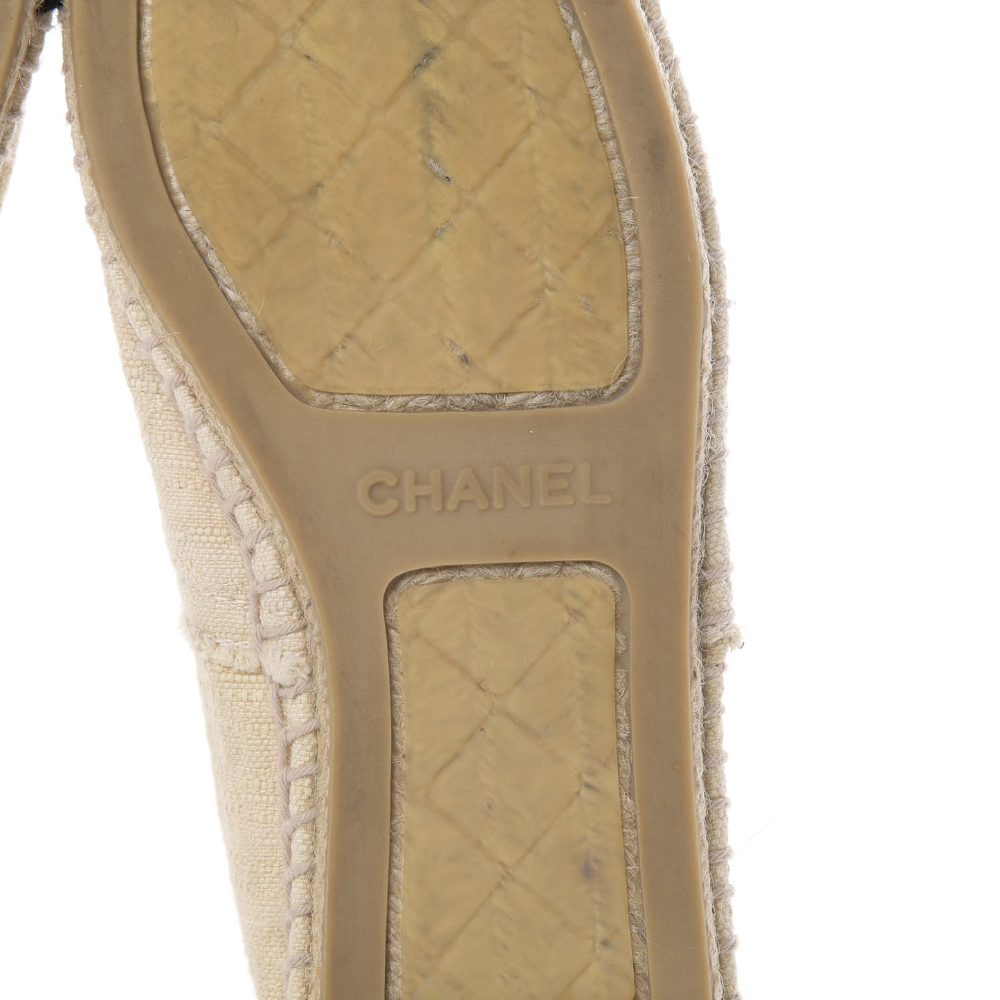 Linen CC Espadrilles 39 Beige Black