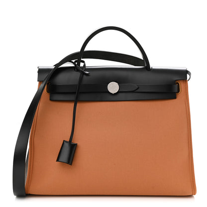 Hermes Vache Hunter Toile Herbag Zip PM 31 Sable Black 3 of 12