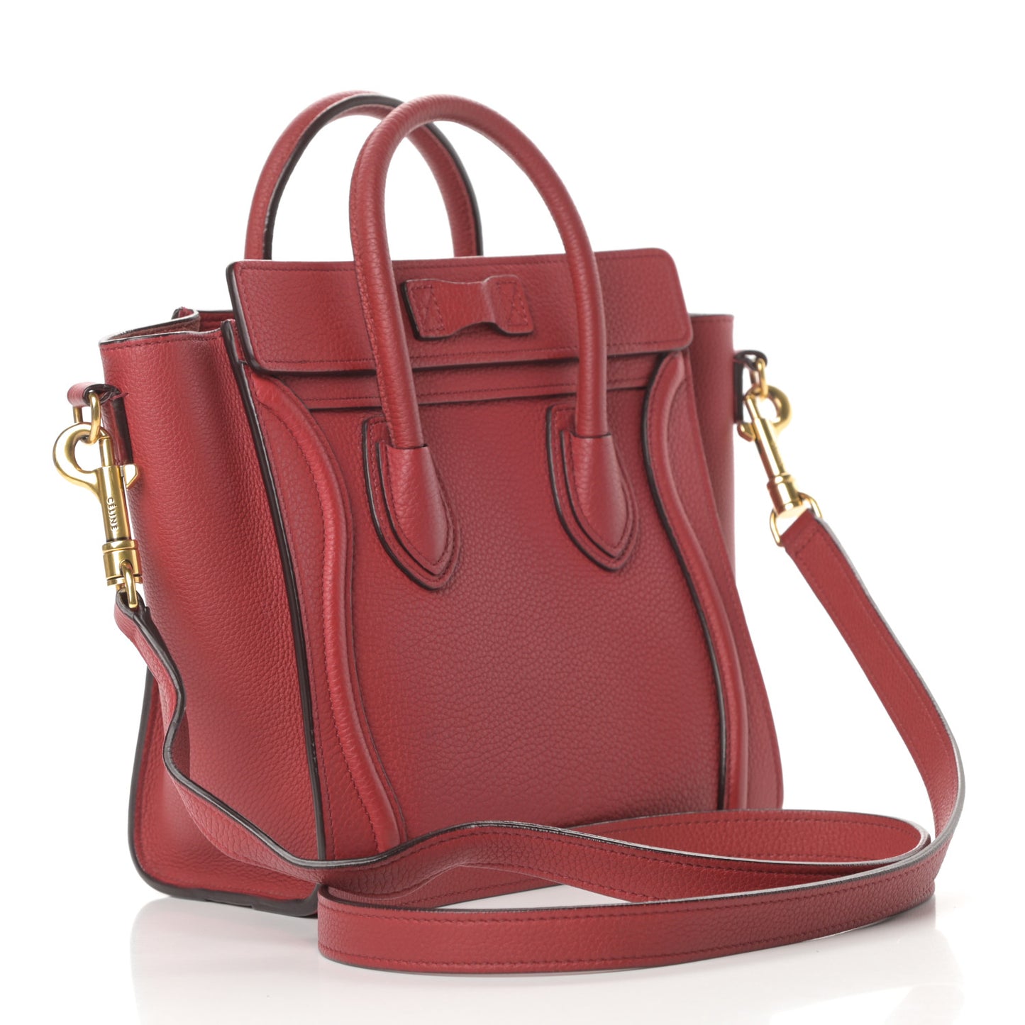 Drummed Calfskin Nano Luggage Red