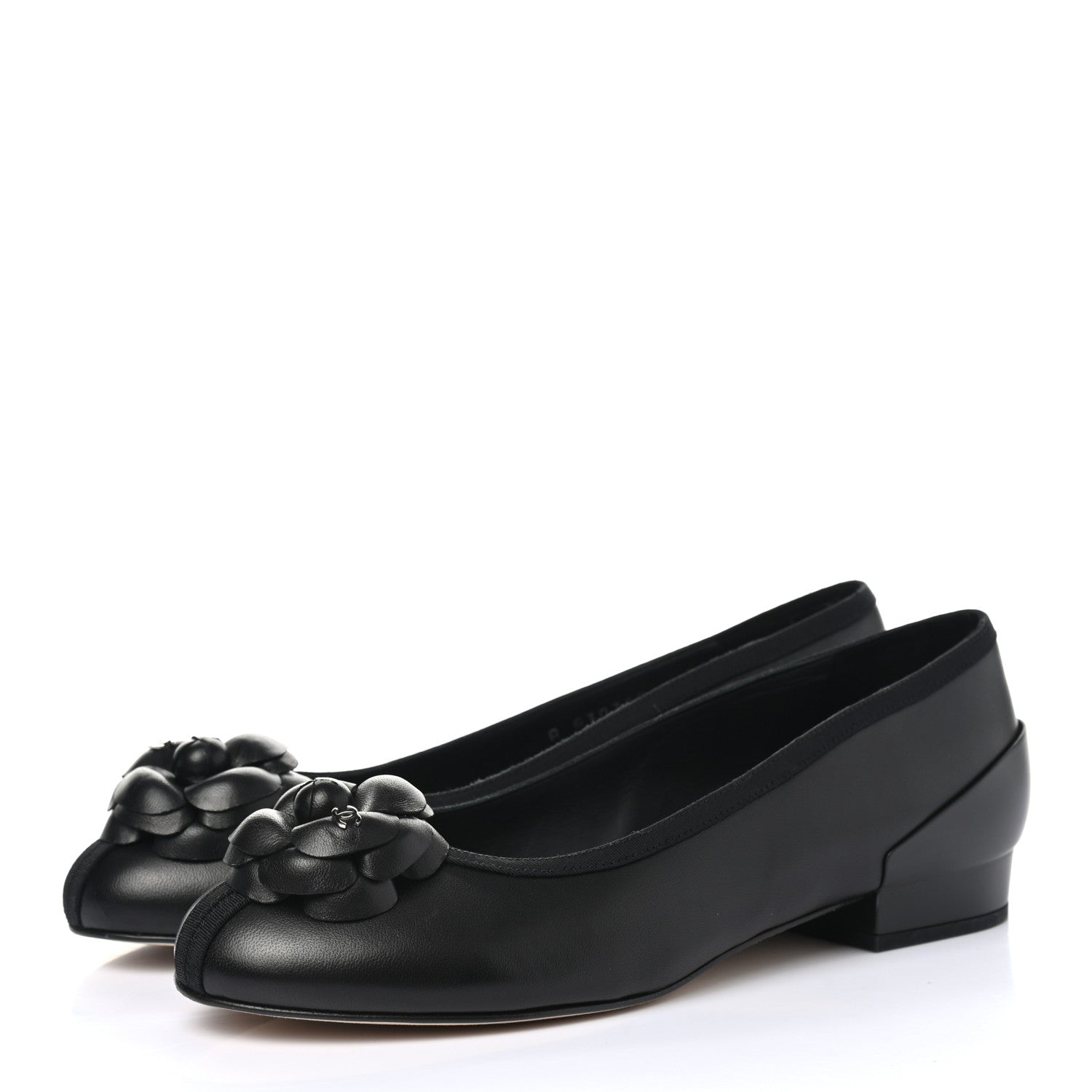 Chanel Lambskin Camellia Ballerina Flats 37 Black 3 of 10