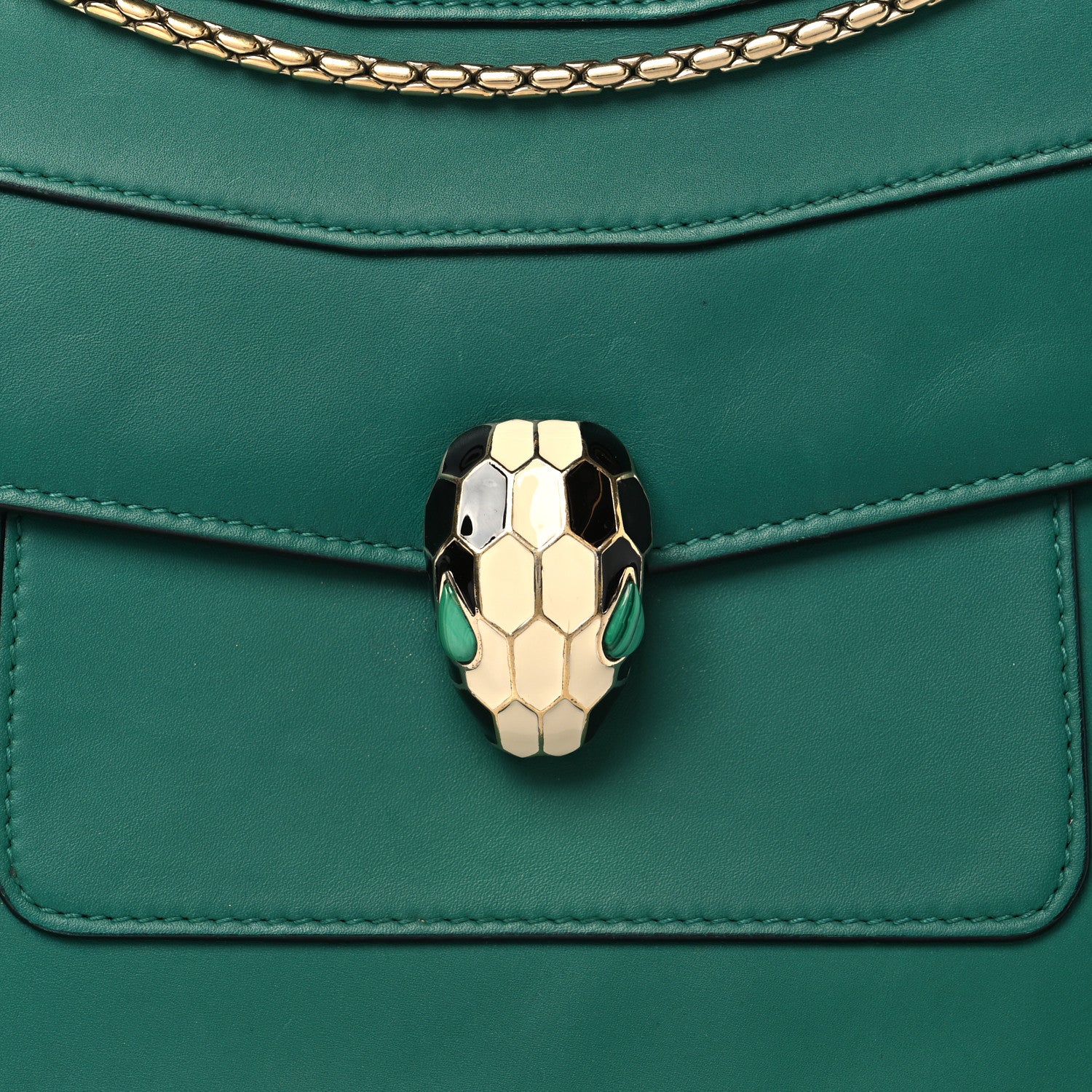 Bulgari Calfskin Serpenti Forever Medium Shoulder Bag Emerald Green 8 of 14