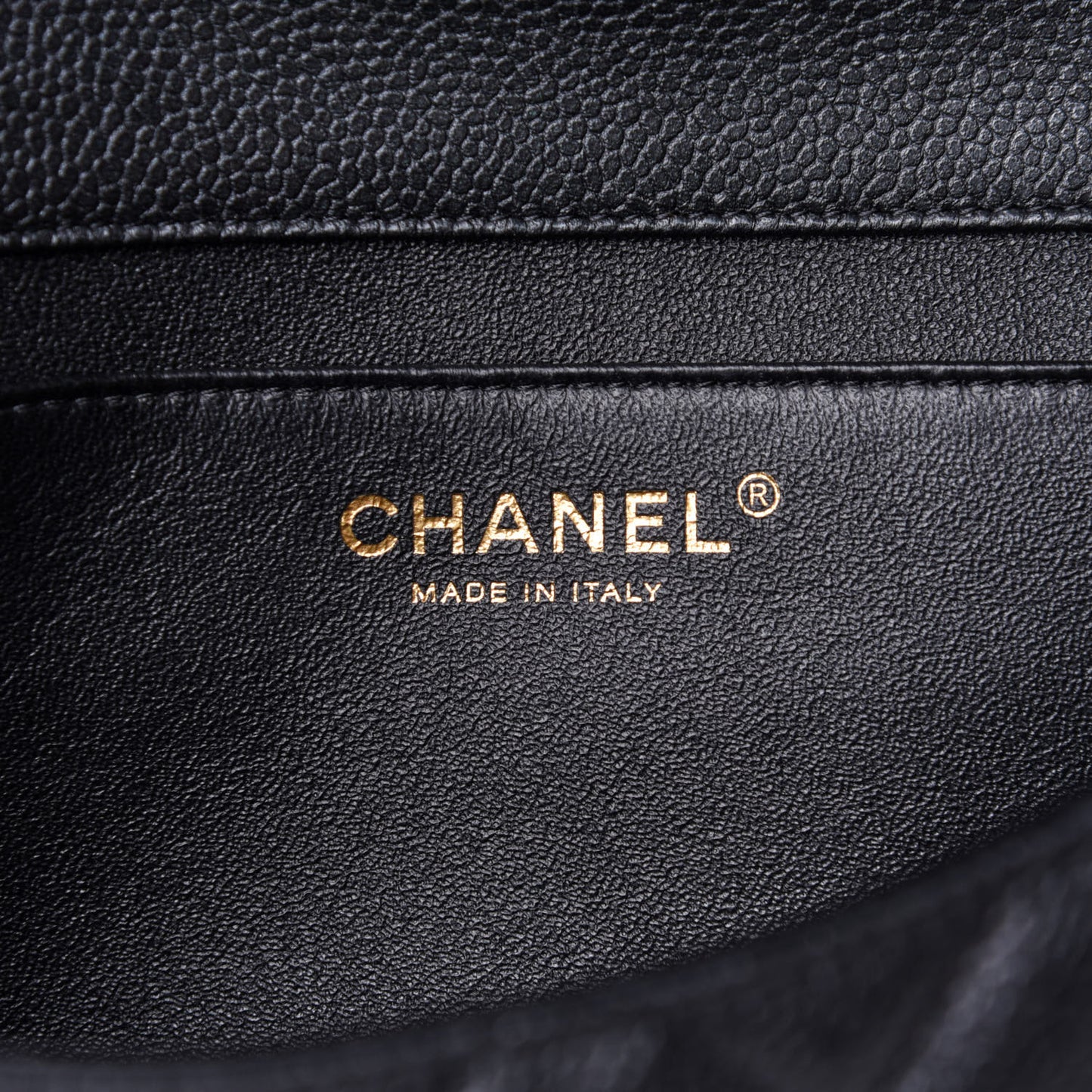 Caviar Quilted Clutch With Chain Flap Black