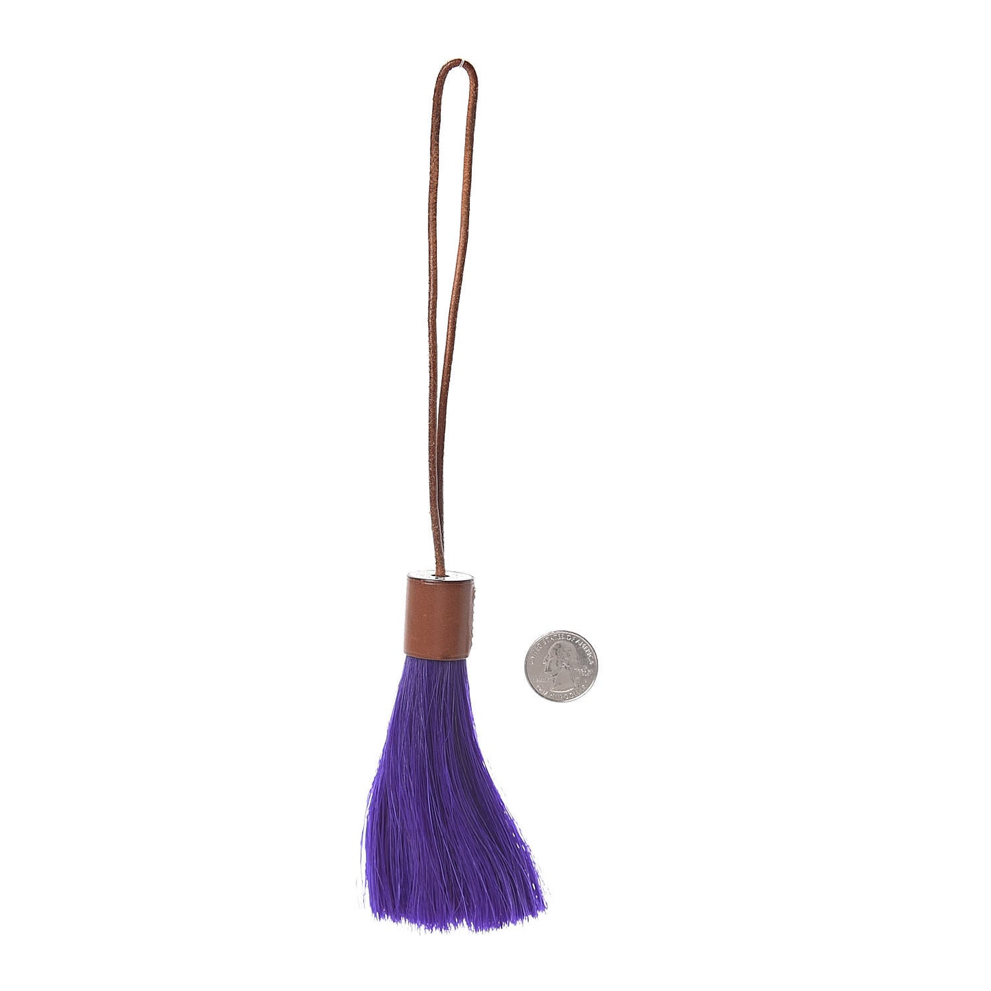 Horse Hair Barenia Tassel Bag Charm Purple