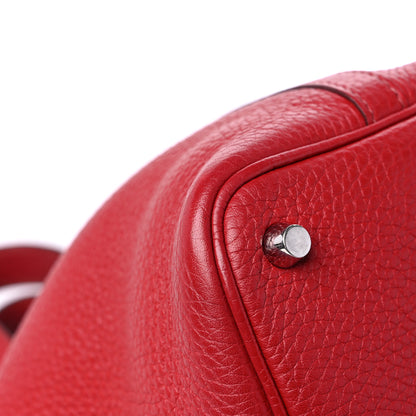 Hermes Taurillon Clemence Picotin Lock 18 PM Rouge Casaque 7 of 17
